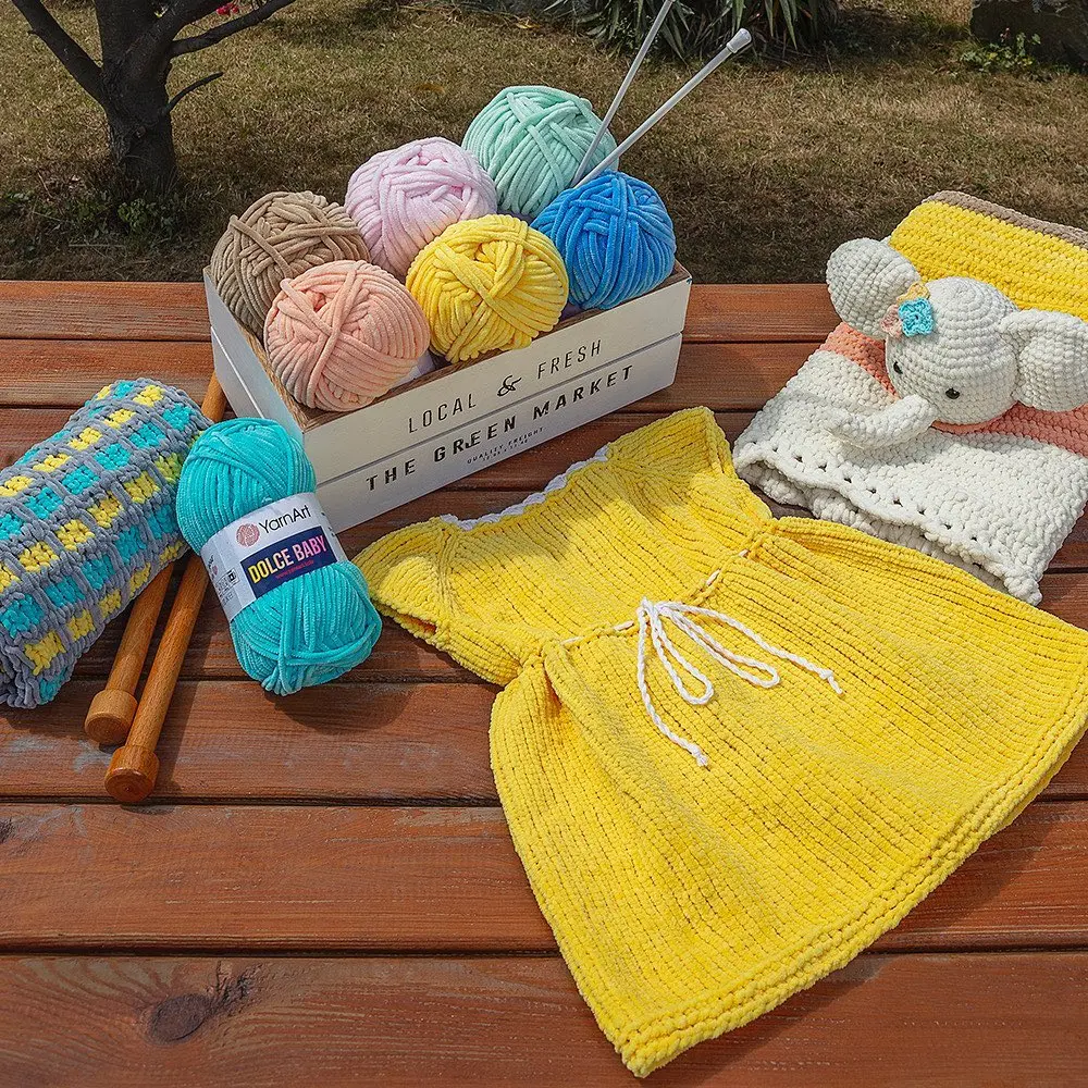 Детская бархатная пряжа Yarnart Dolce 50gr-85mt % 100 микро полиэстер Amigurumi одеяла свитеры