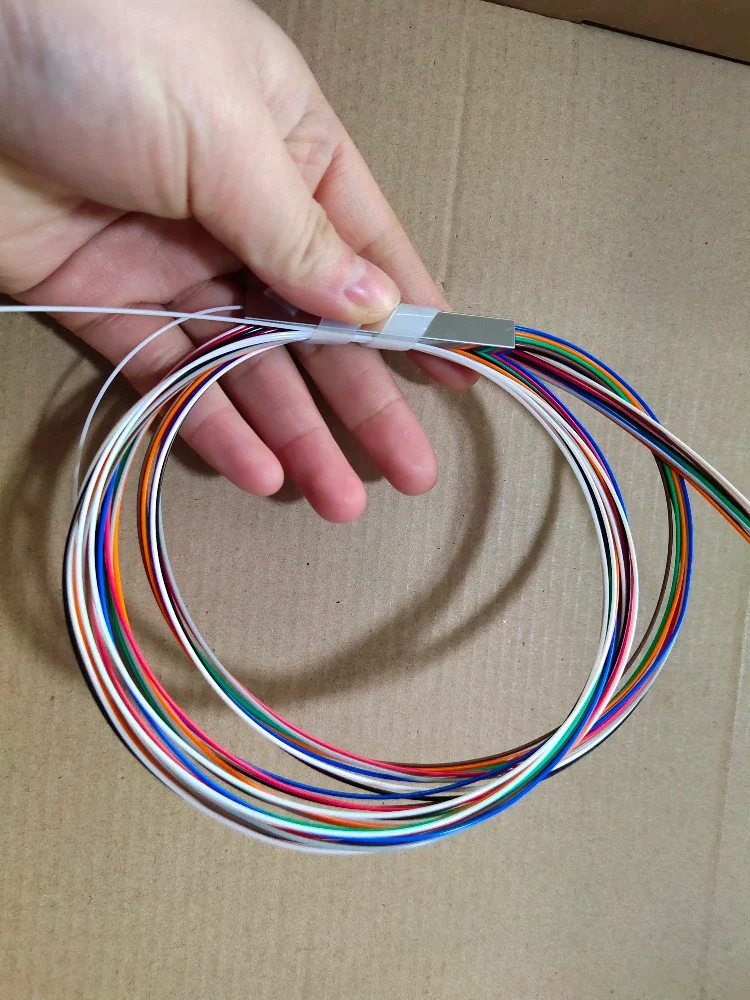 ПЛК-Сплиттер FTTH 1x2 1x4 1x8 1x16 SM 0 9 мм G657A1 1 м волоконно-оптический цветной сплиттер из