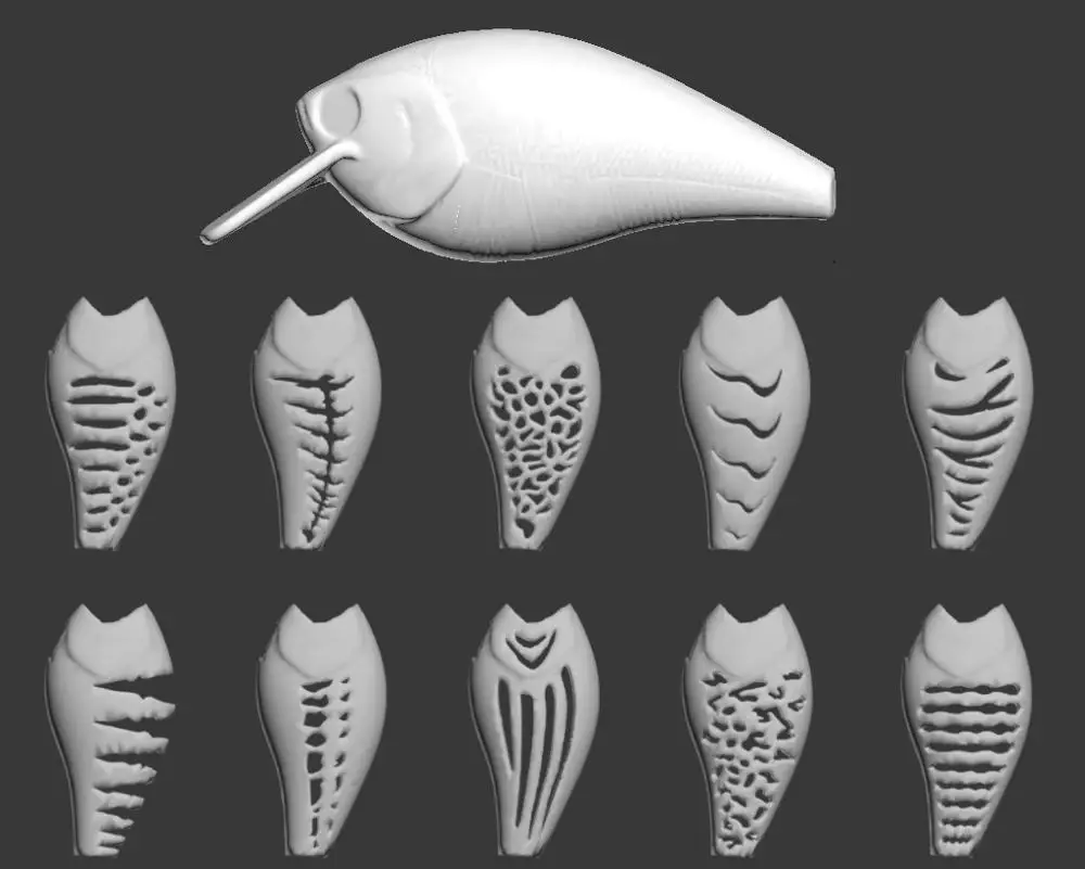 WLure 3D Трафарет из твердого пластика для Гора 25|Наживки рыбной ловли| |