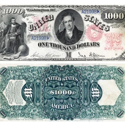 США 1000 долларов 1878 казначейский билет копия арт. 19-11830 | Дом и сад