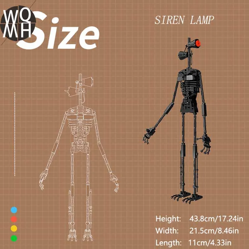 Экшн-фигурка MOC на Хэллоуин строительный блок ужасная городская сирена голова