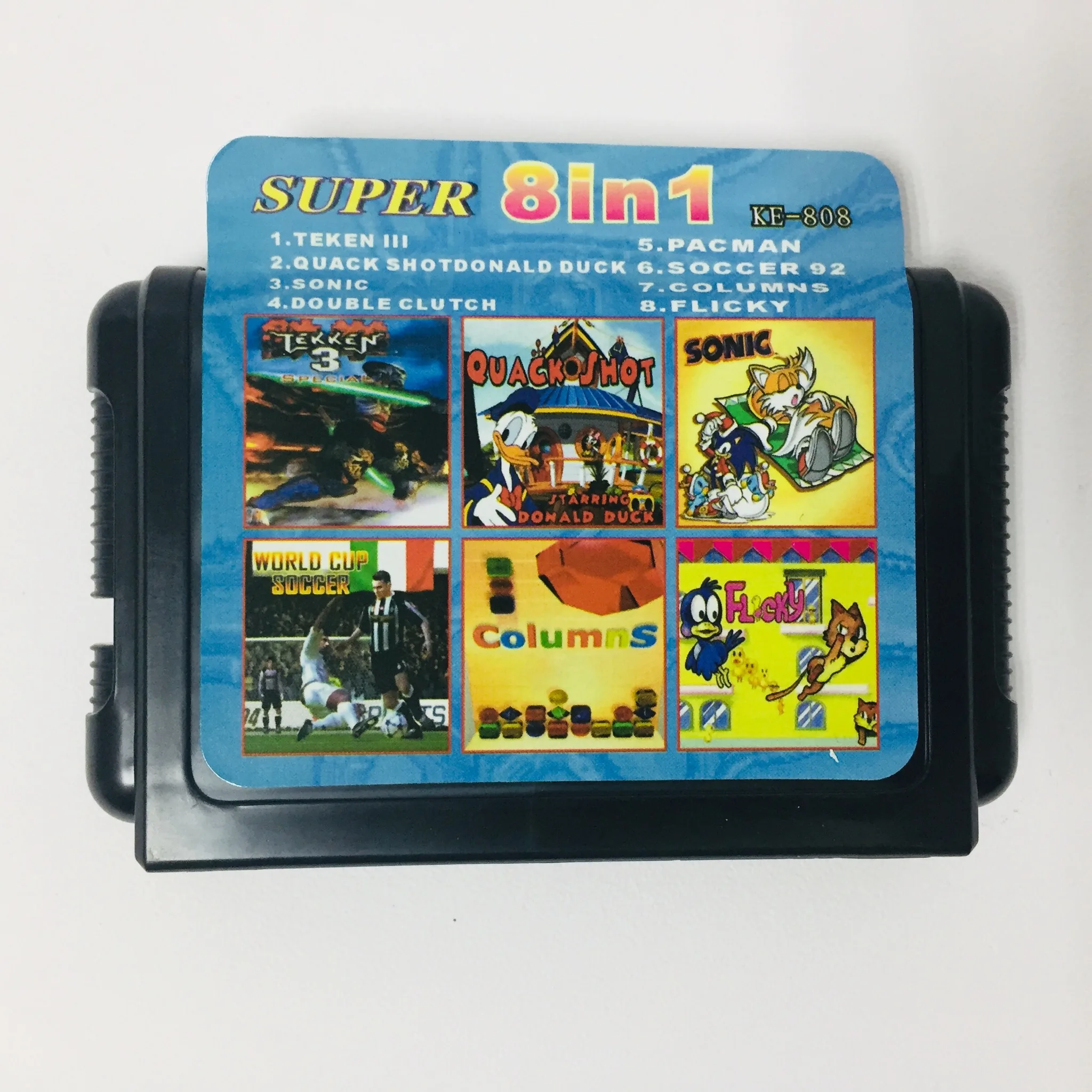 16 бит Sega MD игровой Картридж для система Megadrive Сега 8 в 1 Tekken 3 / Quack shot Sonic и.т.д.|Игры