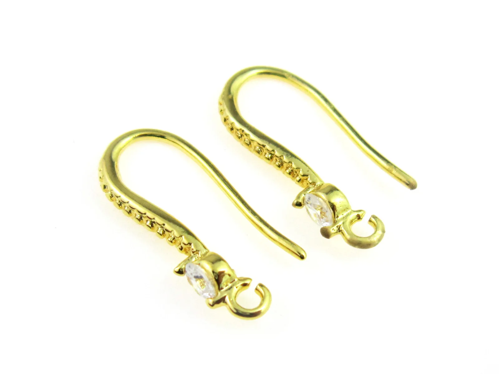 

6pcs Earring Hooks, Ear Wires, Gold Tone, 18.5mm, Brass Findings, Jewelry Making Supplies RP023