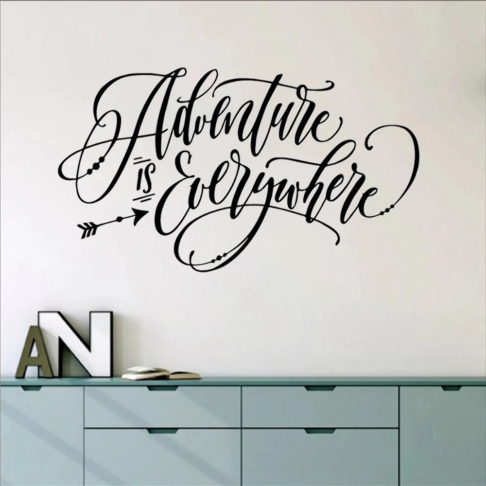 

Adventure Is Everywhere Quotes Wall Decals Removable Vinyl Stickers Theme Room Livingroom Decoration Trailer Poster HJ0822
