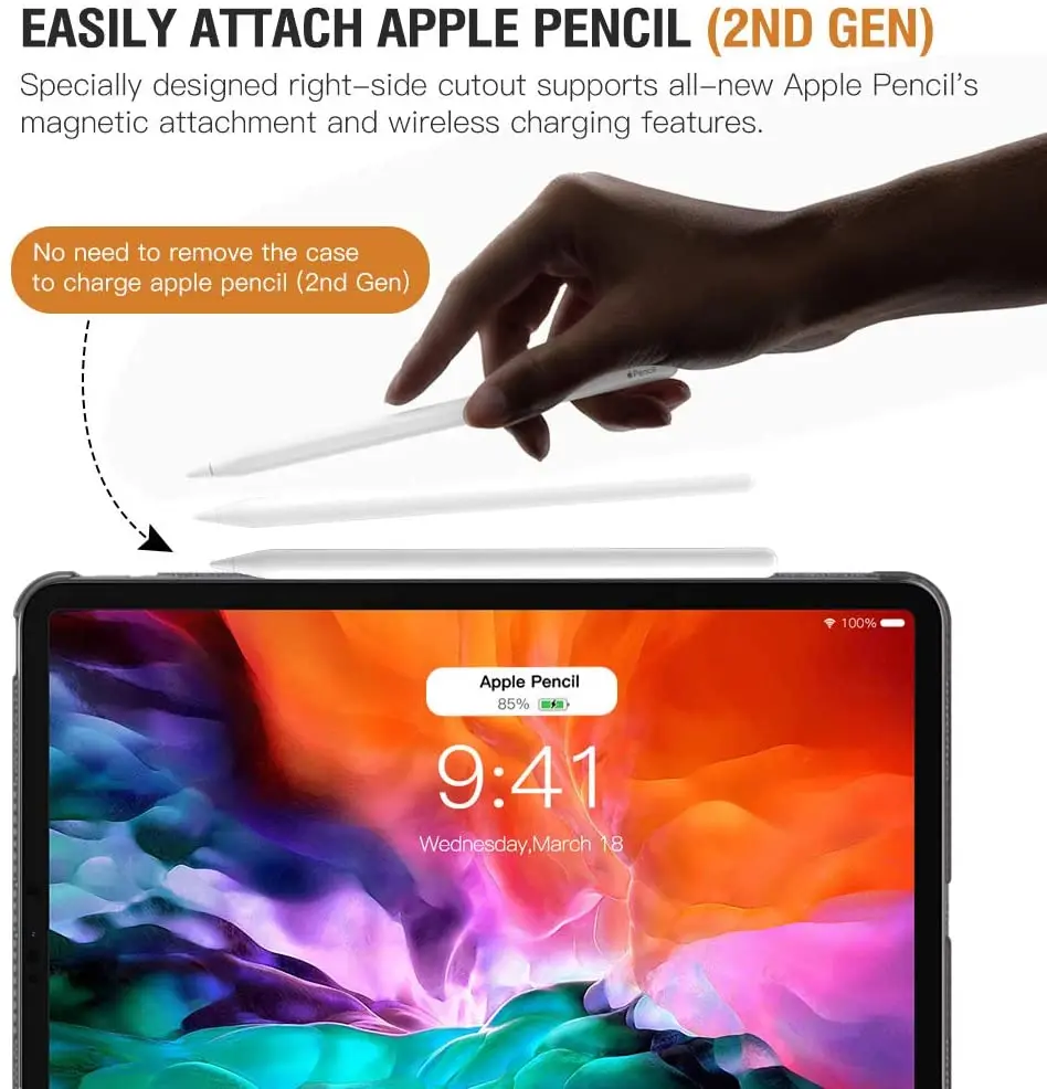 Чехол для нового iPad Pro 12 9 дюйма 2021 5-го поколения/2020 4-го поколения вращающаяся на 90
