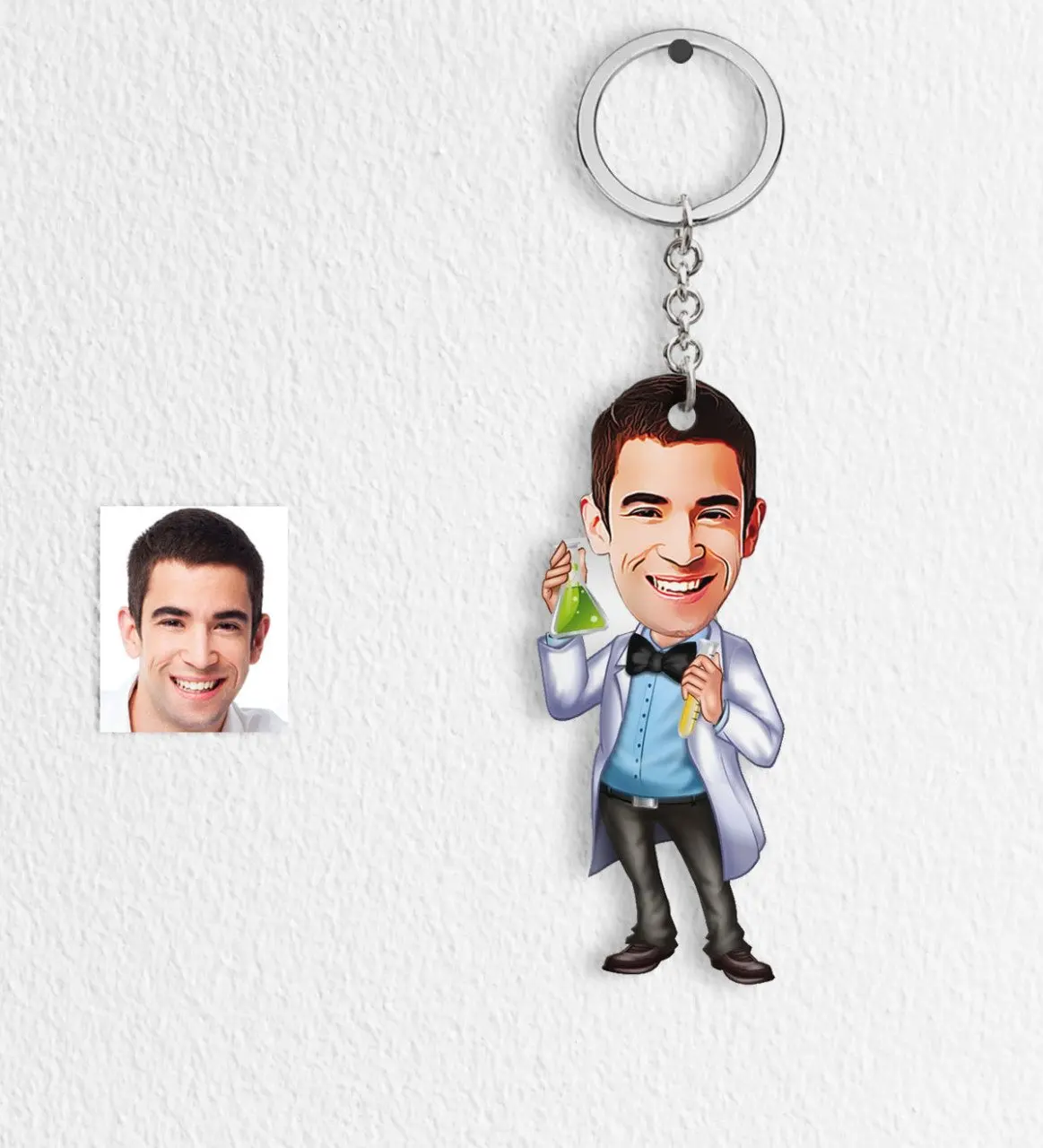 

Персональный мистер химик инженер мультфильм Keychain-2