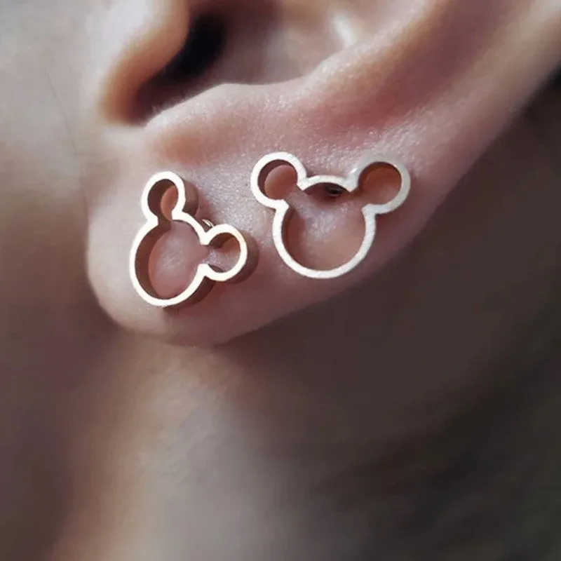 Серьги гвоздики из нержавеющей стали с изображением мыши для девочек и детей|stud