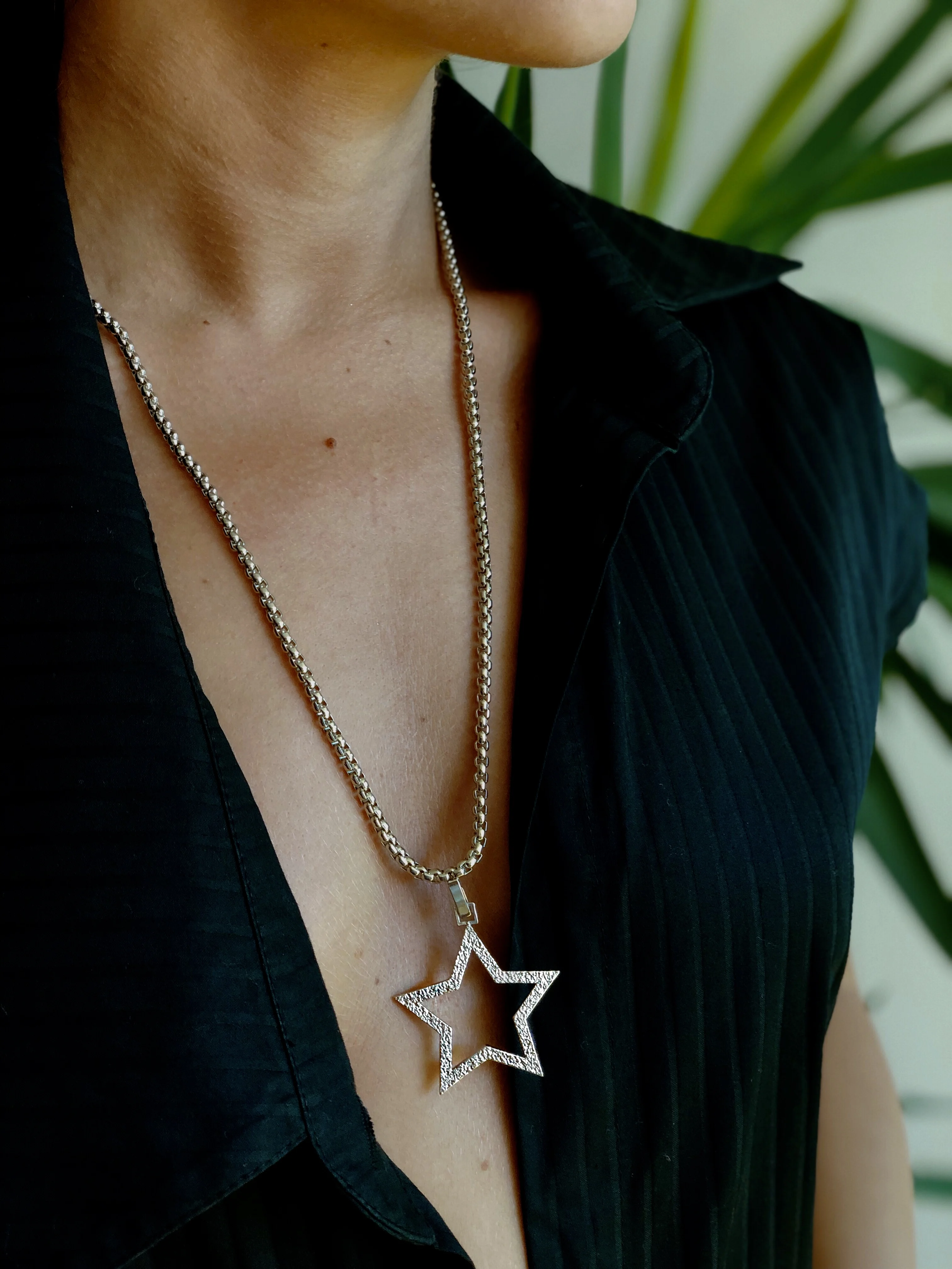 

GULCE DERELI, ожерелье с подвеской в виде символа звезды, длинное ожерелье с кулоном, цепочка, Подарочная коробка, золотое/серебряное покрытие