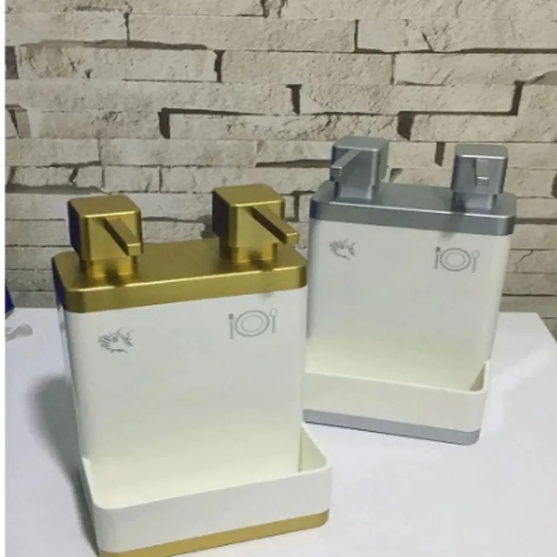 

Double Liquid Soap Dispenser Acrylic Dish Sponge Holder Kitchen Bathroom Accessories 3 Colors Washing Refillable Decorative