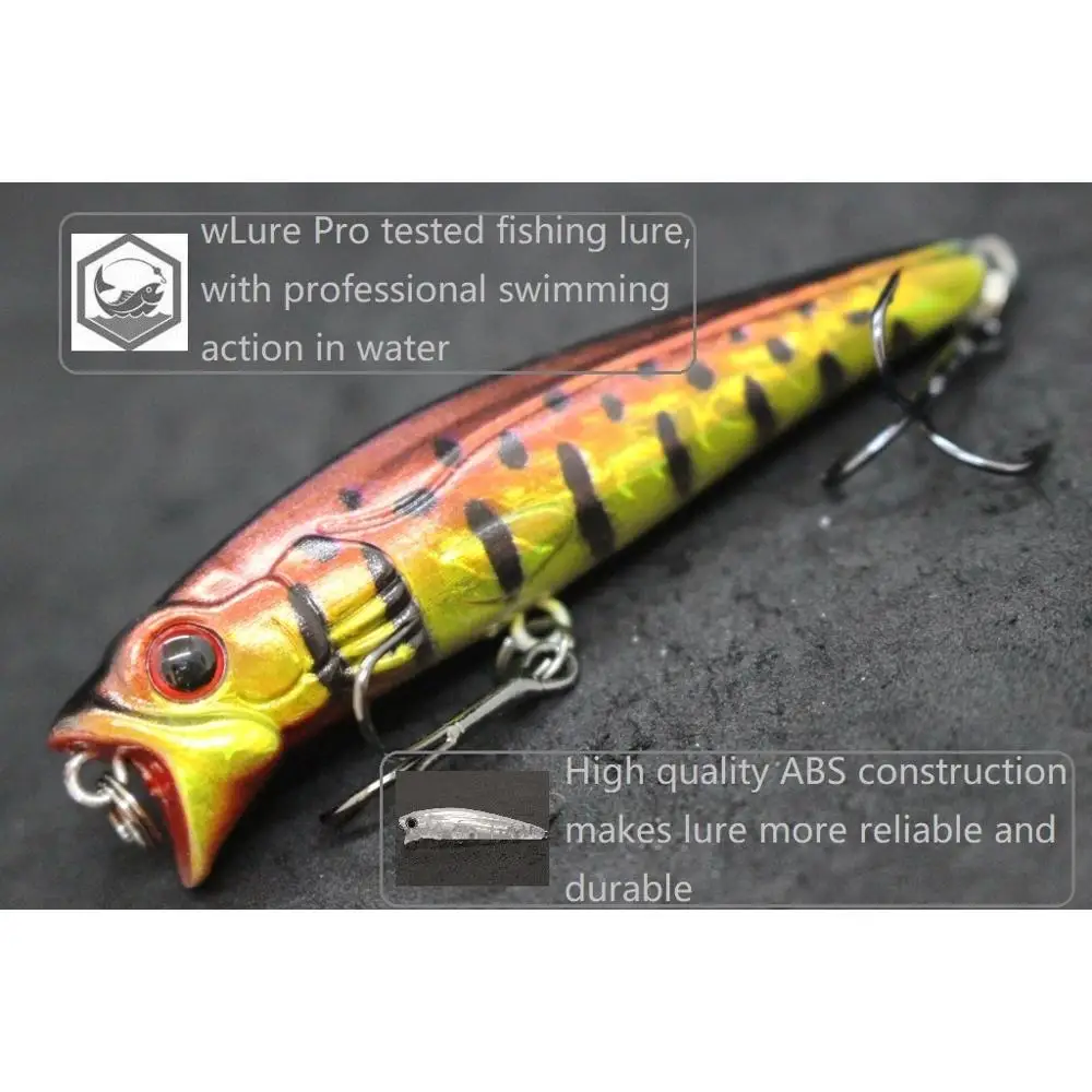 Приманка wLure 7 5 см 9 г Topwater Popper для ходьбы зигзаг поплавок-приманка 3D жесткая