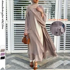 Женское шифоновое платье-хиджаб, длинное мусульманское кимоно из Дубая, хиджаб, шарф, Турция, Исламская, марокканская, Jellaba, кардиган, халат-Абая