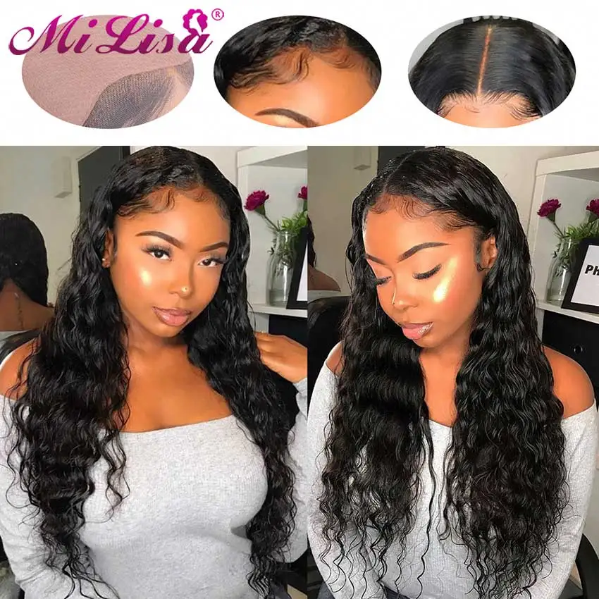 Парик с застежкой 4x4 для черных женщин Недорогие парики Milisa из человеческих волос