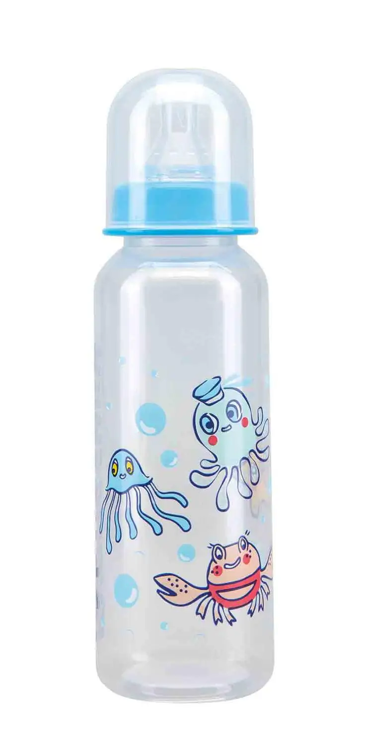 Бутылочка КУРНОСИКИ с крышкой и силиконовой соской молочной 250 мл|Бутылки| |