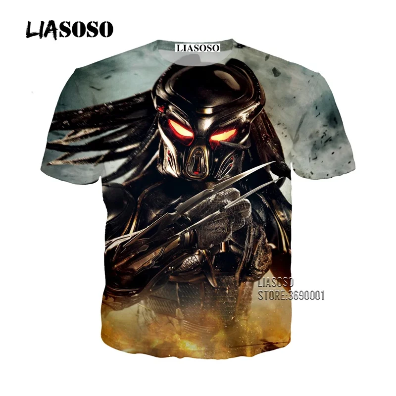 LIASOSO 3D принт для женщин и мужчин фильм Хищник футболка Летняя Повседневный