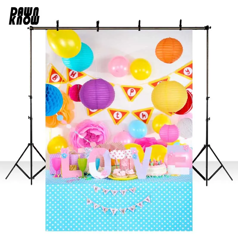 

DAWNKNOW Balloon Vinyl Photography Background Birthday Party Newborn Backdrop Baby Children Photocall Photo Studio S1961