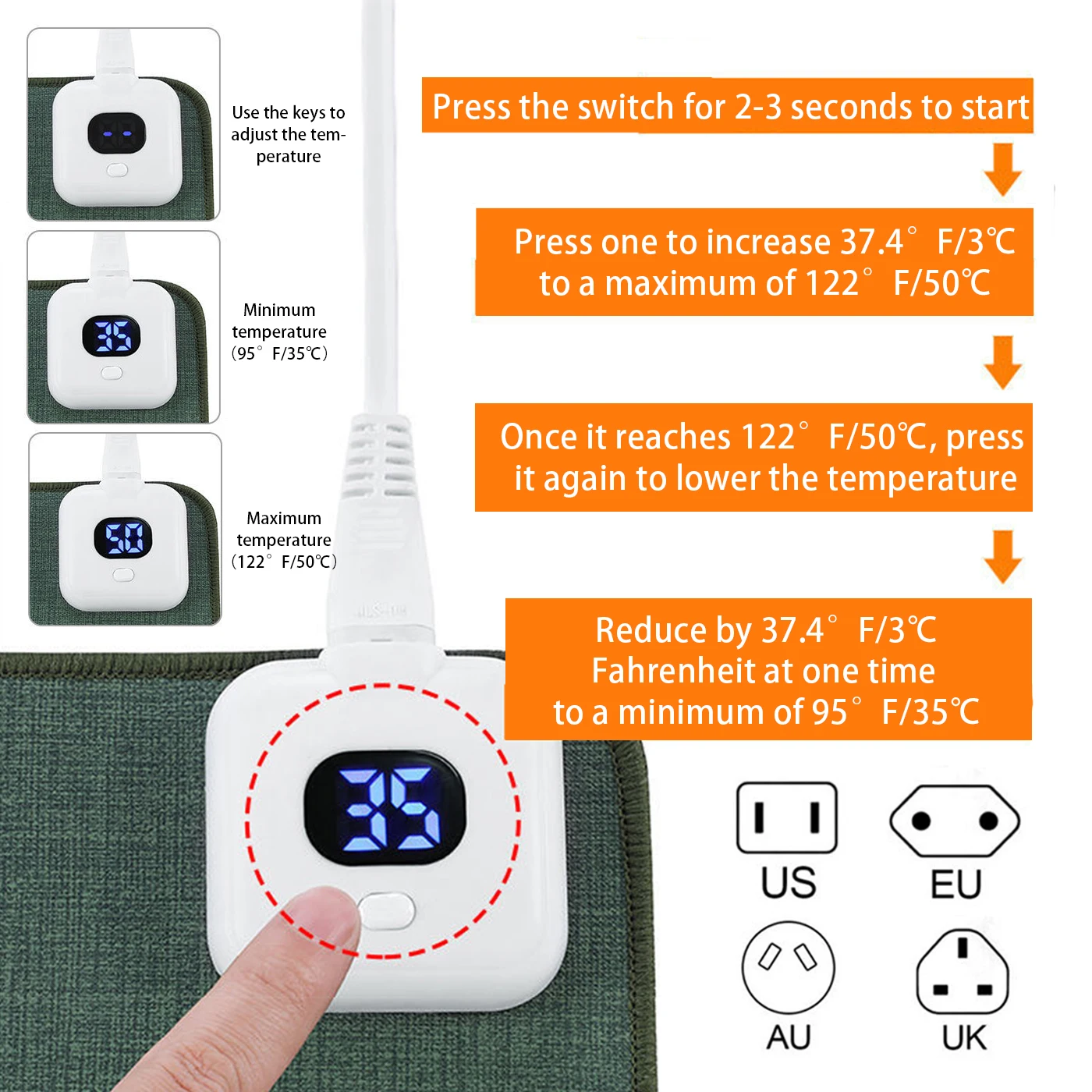 Нагревательный коврик водонепроницаемый с отображением температуры | Дом и сад