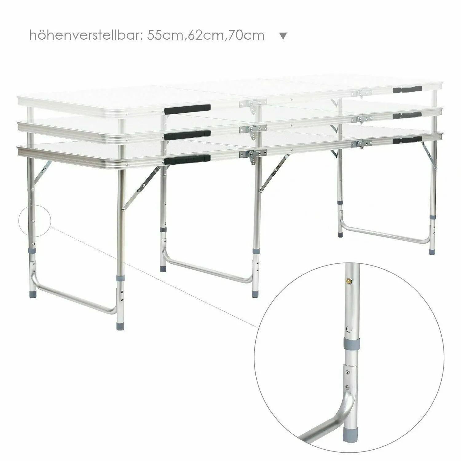 저렴한 옥외 테이블 Foldable 휴대용 옥외 테이블 야영 접히는 테이블 1.8m 조정 가능한 고도 의자 없음