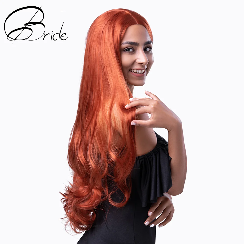 Парик для косплея невесты длинный волнистый парик женщин синтетический