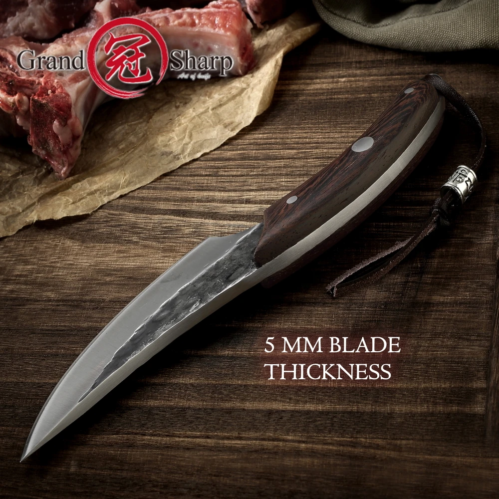 Грандичевый нож для обвалки ручной Кованый шеф-повара кухонные ножи барбекю