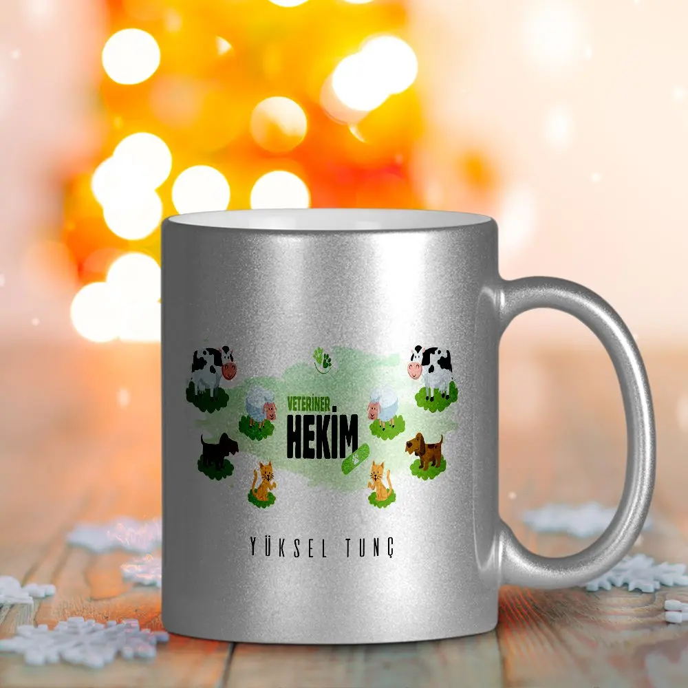 

Personalized Professional Veterinarian Silver Gilt Mug Cup-4
