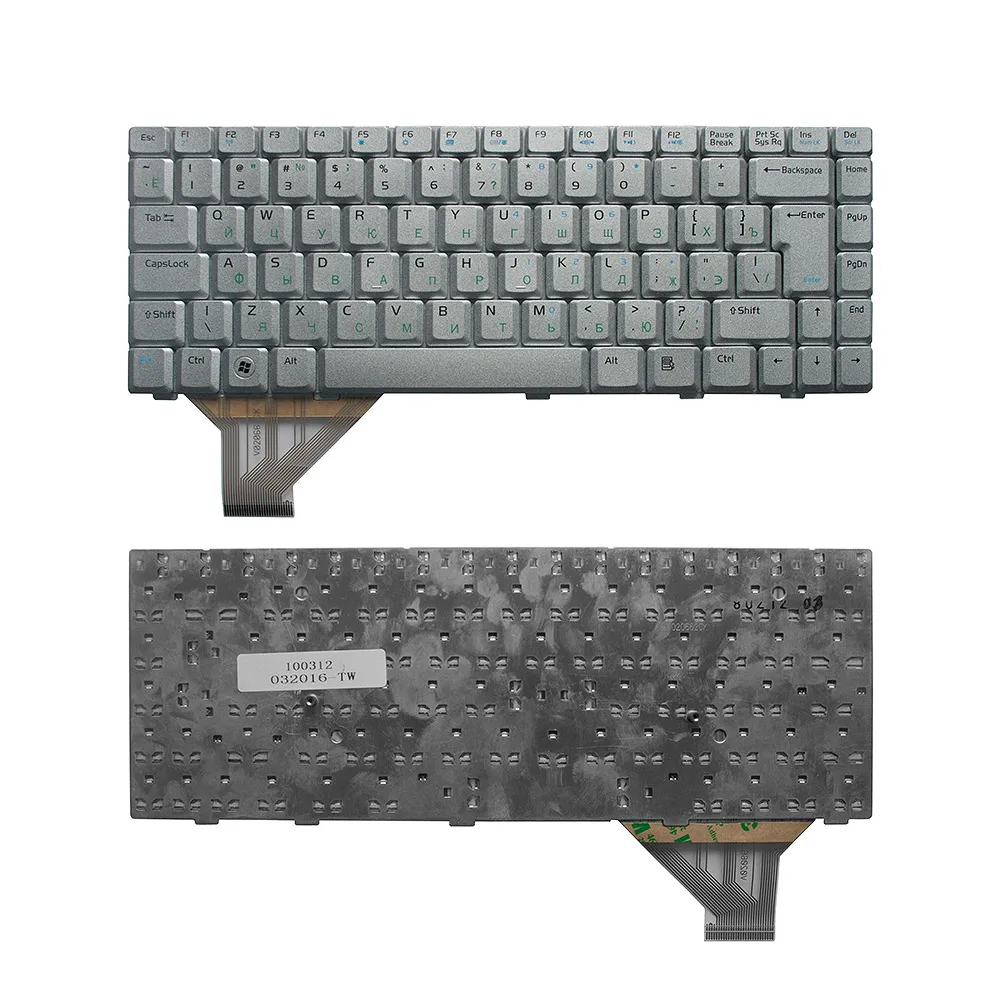 Клавиатура для ноутбука Asus A8 F8 N80 N81A W3 Z99 Series. Г-образный Enter. Серебристая без рамки.