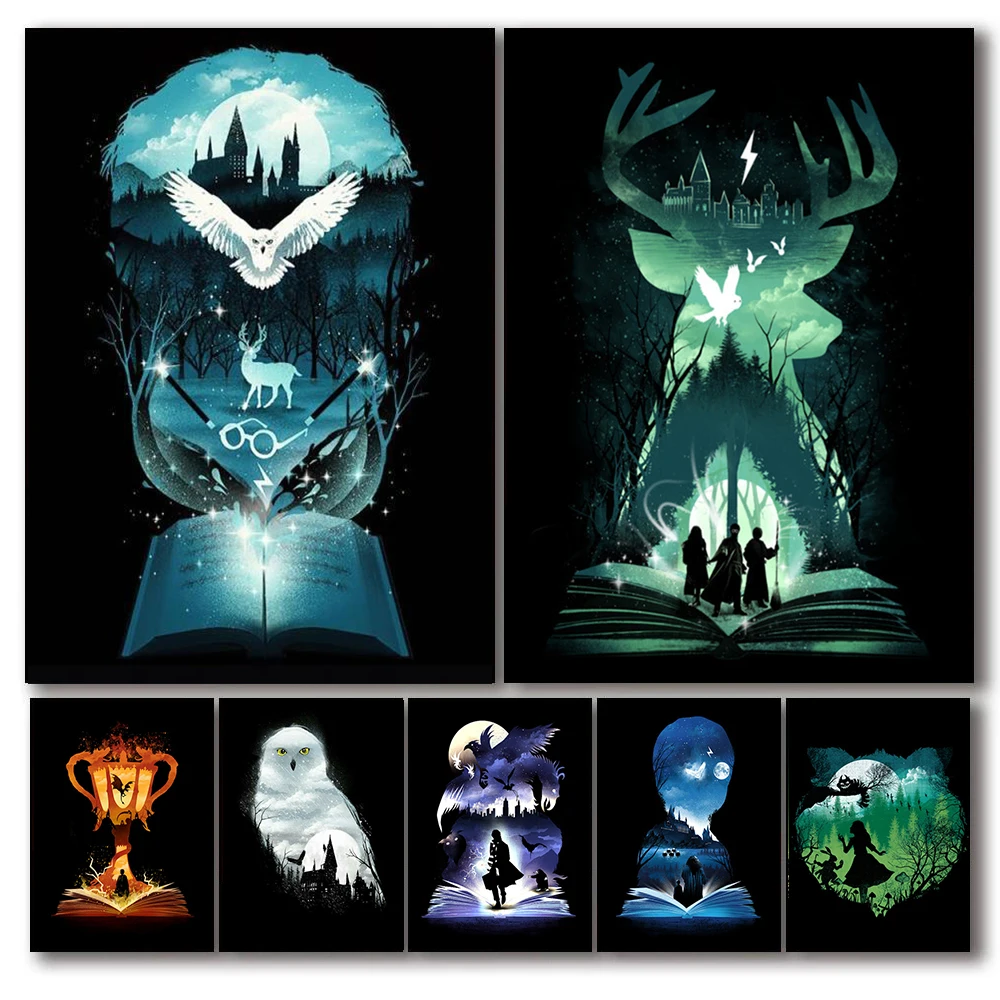 

Classic Magic Movie Posters And Prints Wall Art Pictures Harries Potters Canvas Painting For Kids Living Room Decor
