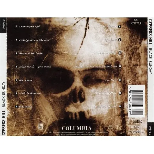 CYPRESS HILL BLACK SUNDAY CD |