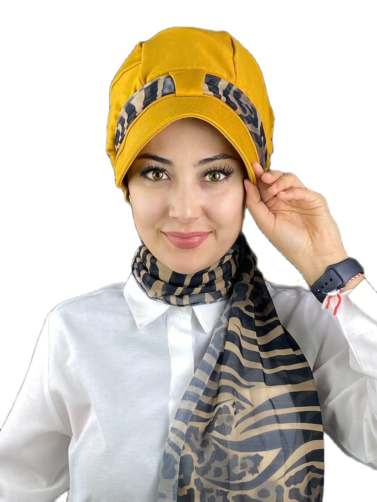 

Mustard yellow Scarf Hat New Fashion Islamic Muslim Women Scarf 2021 Trend Hijab Which Are Immediately Ready-to-Wear Beanie Bone Koton