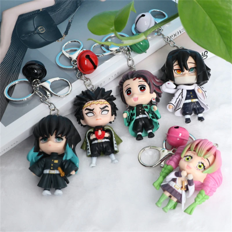 

Anime Demon Slayer Keychain Cartoon Action Figure Model Pendant Keychain Tanjirou Keyring Bag Accessories Kimetsu No Yaiba R49