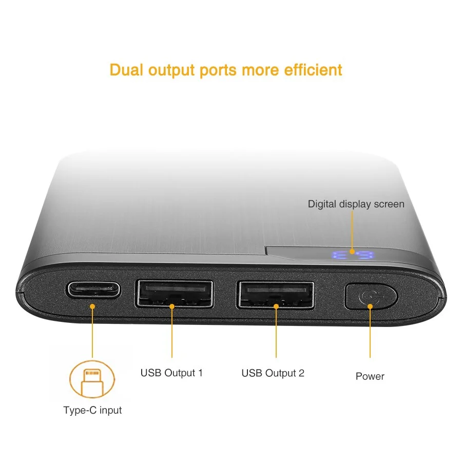 Easyacc 5V/2.1A 2 порта 10000mah внешний аккумулятор ультра тонкий портативный зарядное