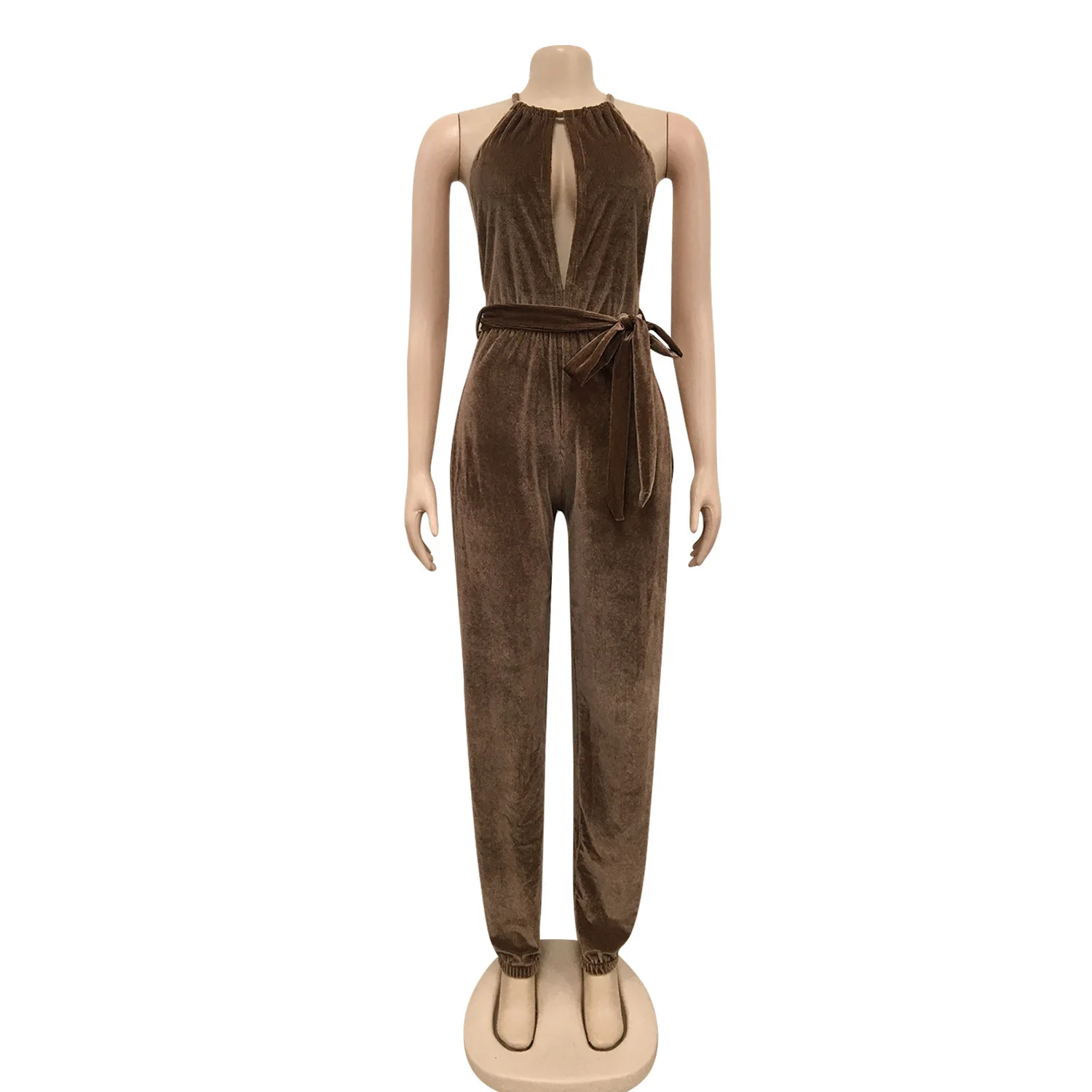 2022 Summer Women Clothing Hot Sale Nightclub Sexy Mid-Waist Slit Straight  Pants Long Jumpsuit
