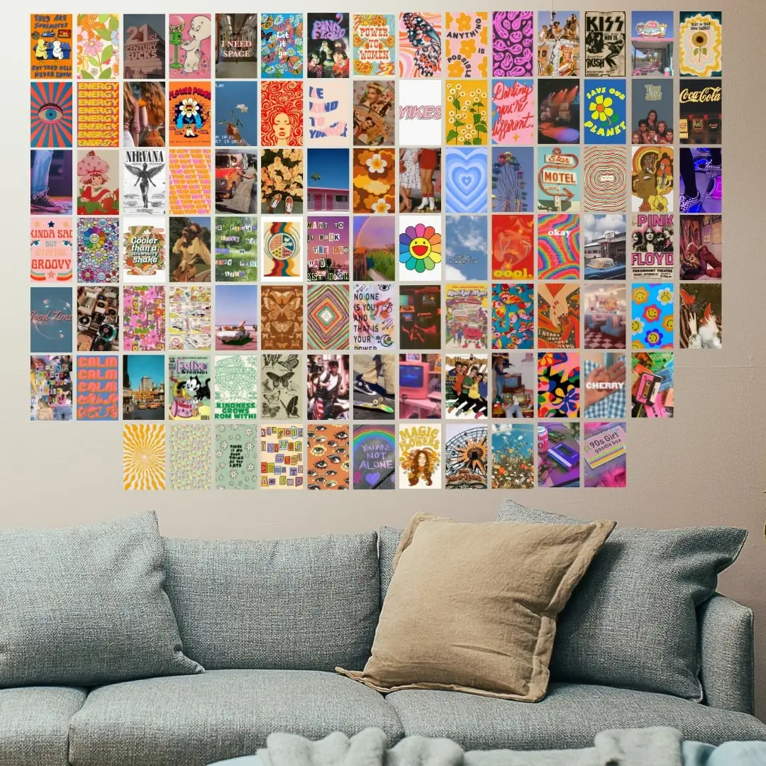 

Wall Decals for Room Decor | Wall Collage Set Aesthetic Indie Photos | Dorm Decor Posters | Bedroom Decor | Living Room Decor