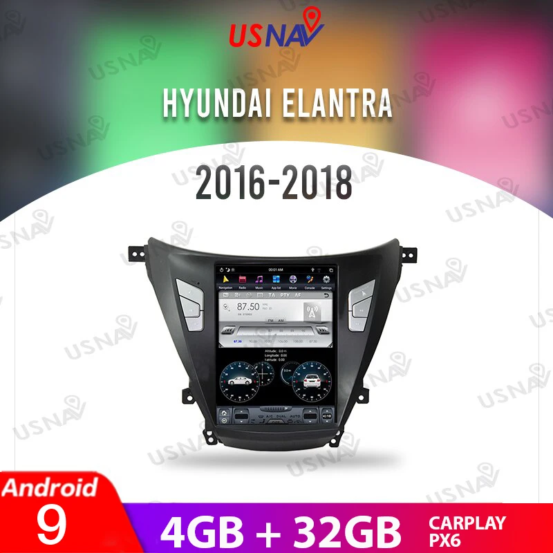 

Автомобильный мультимедийный экран USNAV, экран 10,4 дюйма на Android 9,0, 4 Гб + 32 ГБ, для Hyundai Elantra 2016-2018