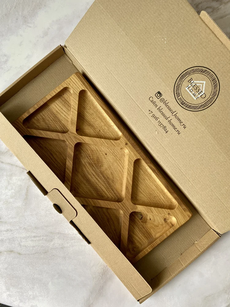 Менажница разделочная доска Blessed HOME из натурального дерева для сервировки стола