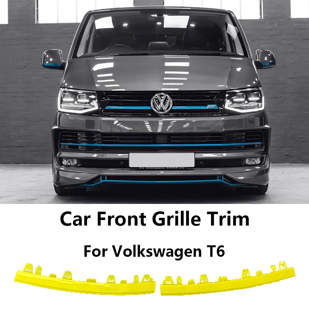 

Car Front Bumper Grille Lip Molding Cover Trim Bar Carnish Mesh For Volkswagen T6 2016-2019 Sticker Accessories High SPEC