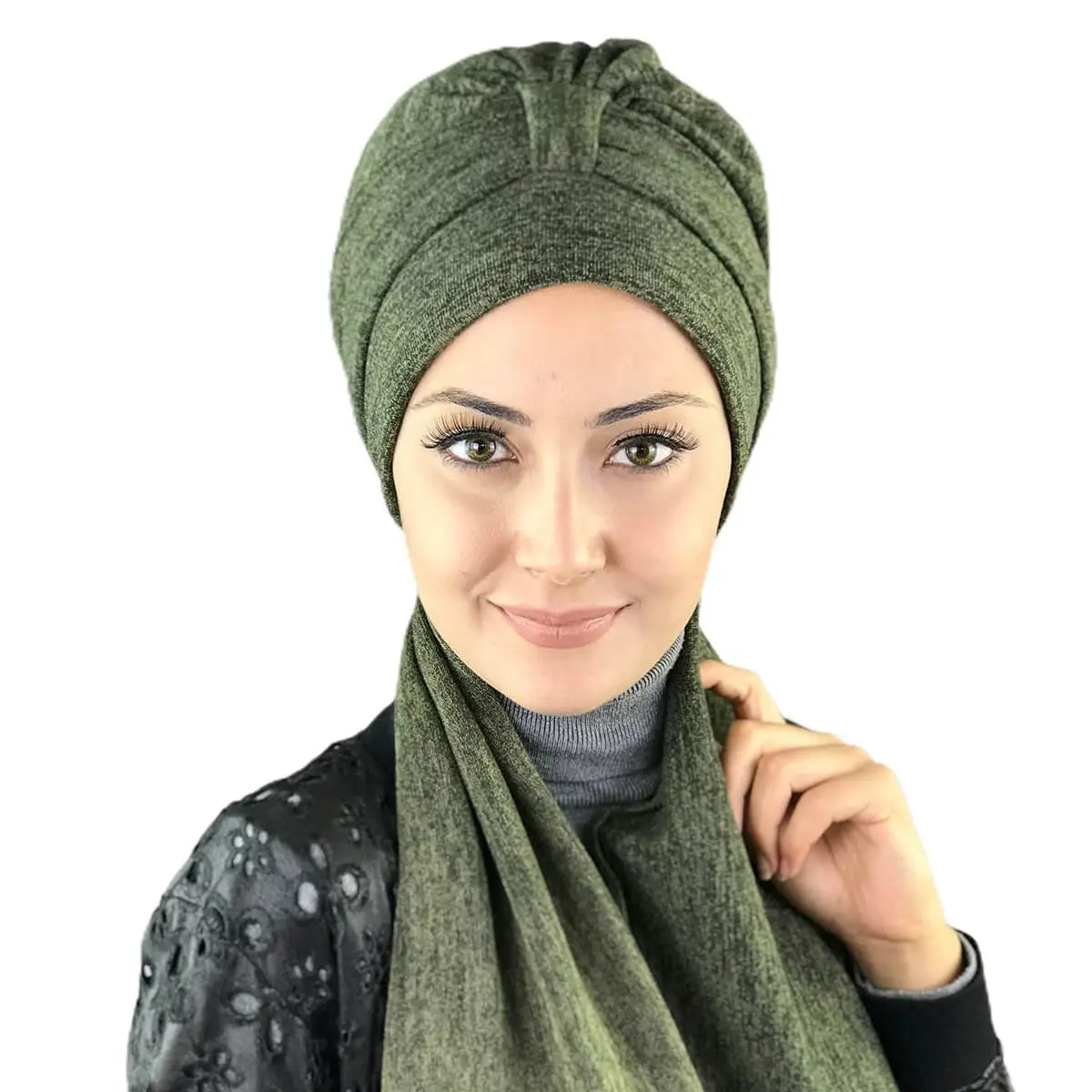 

Новый модный исламский мусульманский хиджаб 2021, трендовый хиджаб, готовая одежда, шапка, шарф, шифоновая шапочка Koton, зеленая шапочка для куп...