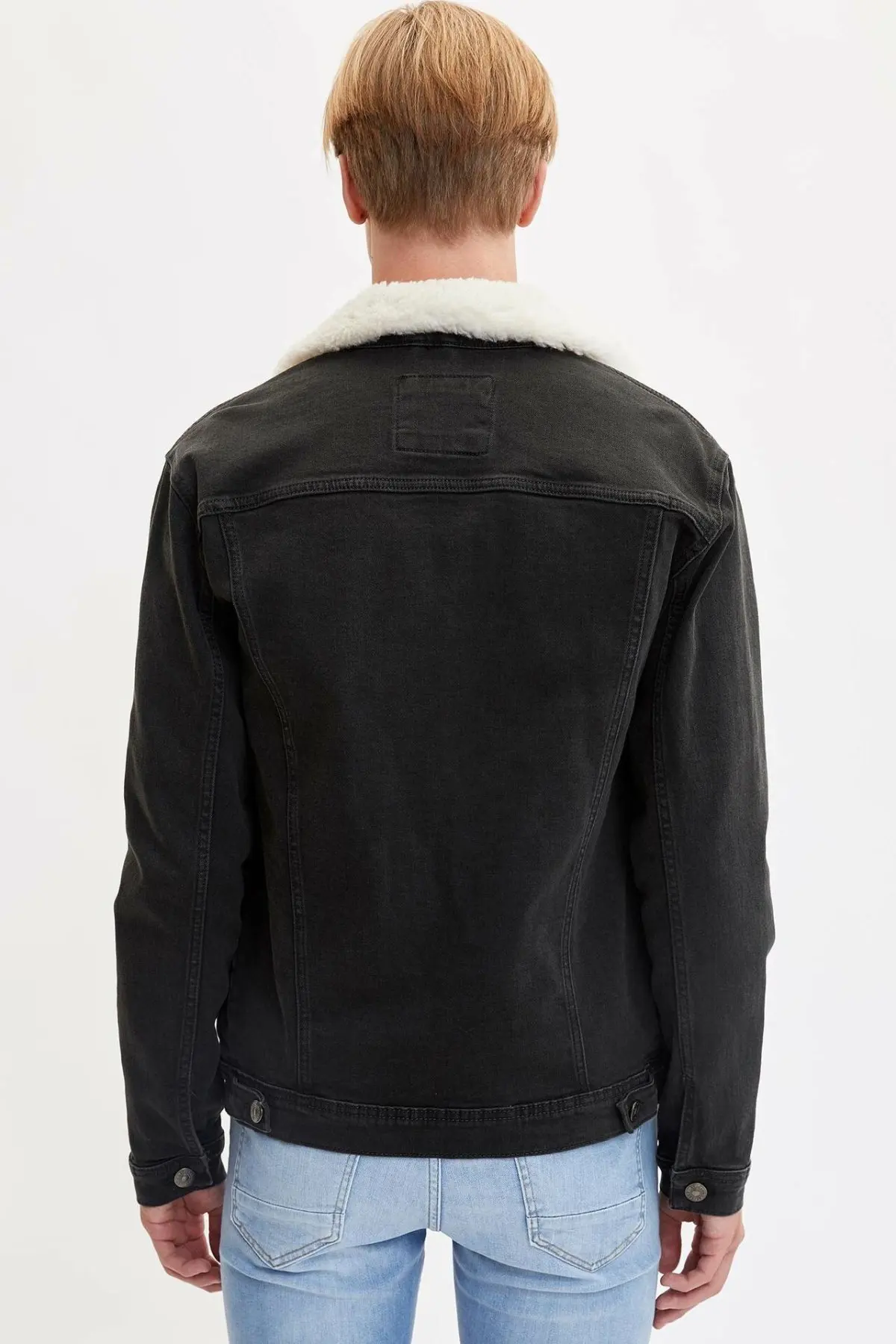 DeFacto модные мужские шерстяные джинсовые куртки с отворотом высококачественные