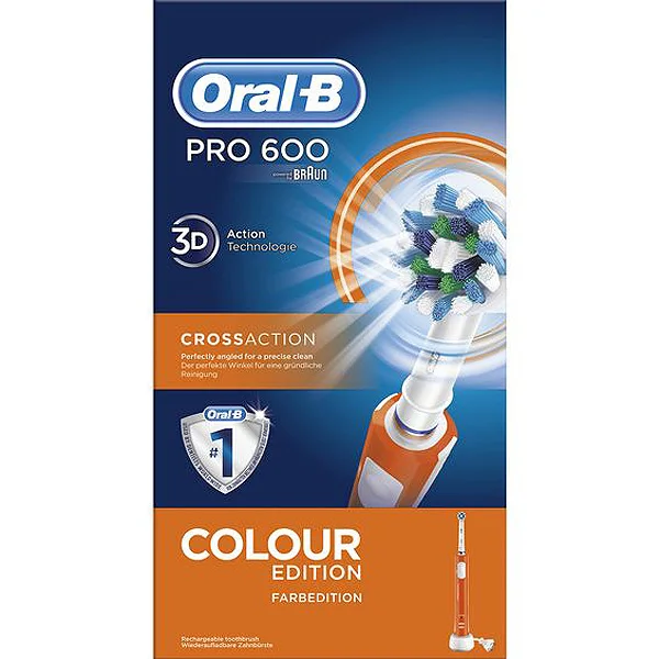 Электрическая зубная щетка Oral-B 600 Pro белый оранжевый | Красота и здоровье