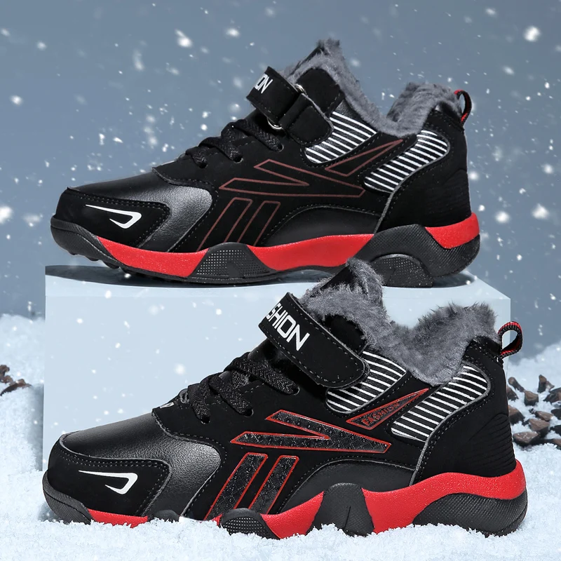 

Kids Sport Shoes For Boys Running Sneakers Casual Sneaker Breathable Children's Fashion Shoes 2021 Winter warm cotton Plush