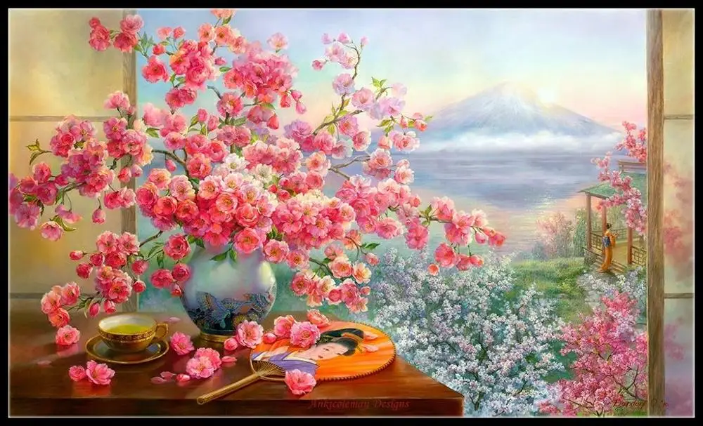 Набор для вышивки Вишневый цветок набор рукоделия сделай сам 14 карат крестиком