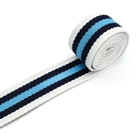 blue striped ribbon fabric bag strap belt webbing belt knit tape ribbon dog collar belt canvas webbing bag craft textile sewing