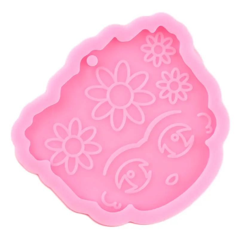 Блестящая Глянцевая девушка с волосами брелок плесень Силиконовая эпоксидная