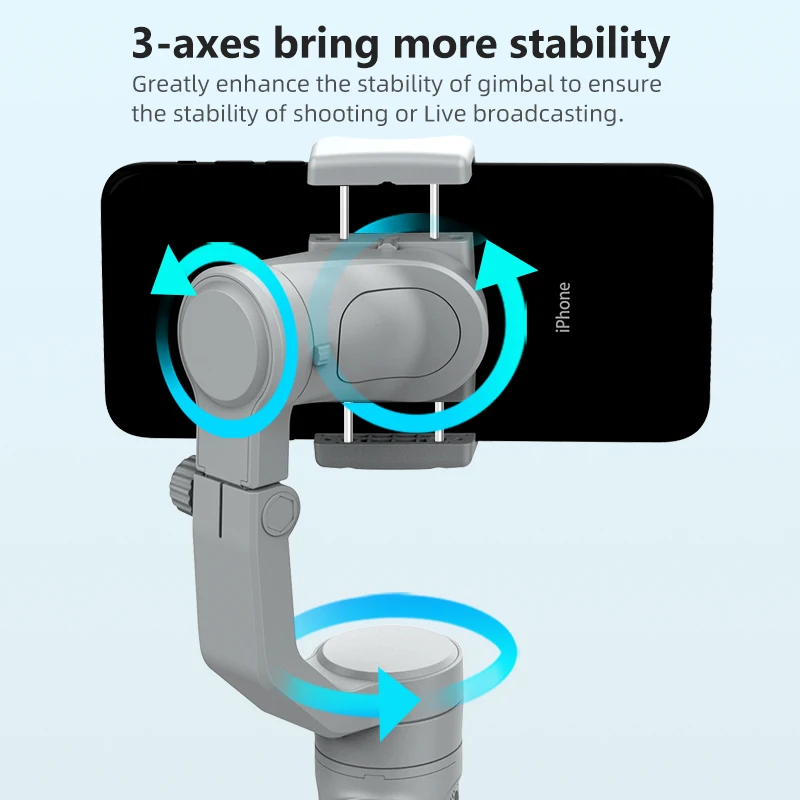 Ручной Стабилизатор видеозаписи AXNEN HQ3 складной 3 оси для смартфонов iPhone 13 Xiaomi Huawei