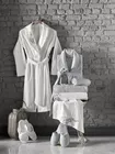 Комплект домашнего халата MARISA PREMIUM BAMBU из 8 предметов, тапочки BAMBU, бамбуковое полотенце, банное полотенце для отеля, спа, хамам, сауна, без застежек