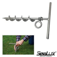 sealux multi functional marine grade stainless steel spiral ground anchor with o ring screw dog tie out stake backyard camping