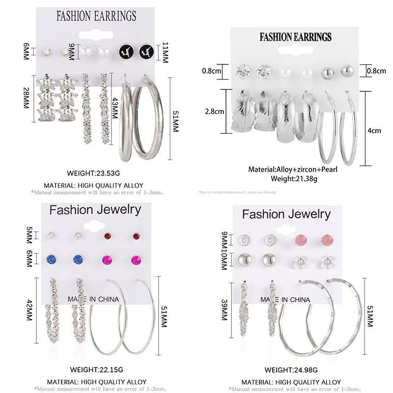 Серьги-кольца женские из нержавеющей стали серебристого цвета - купить по