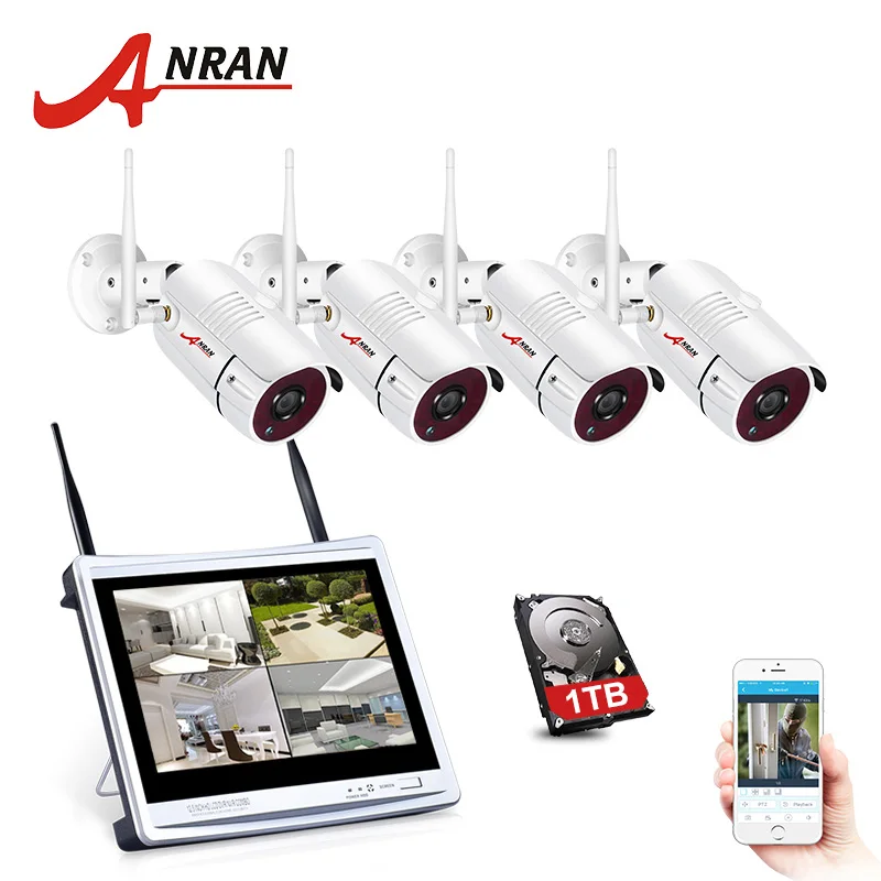 8CH NVR 4 Cameras ANRAN 8-канальная система видеонаблюдения 1080P HD ip-камера для улицы ночного видения CCTV беспроводная камера безопасности - Цвет: 8CH NVR 4 Cameras