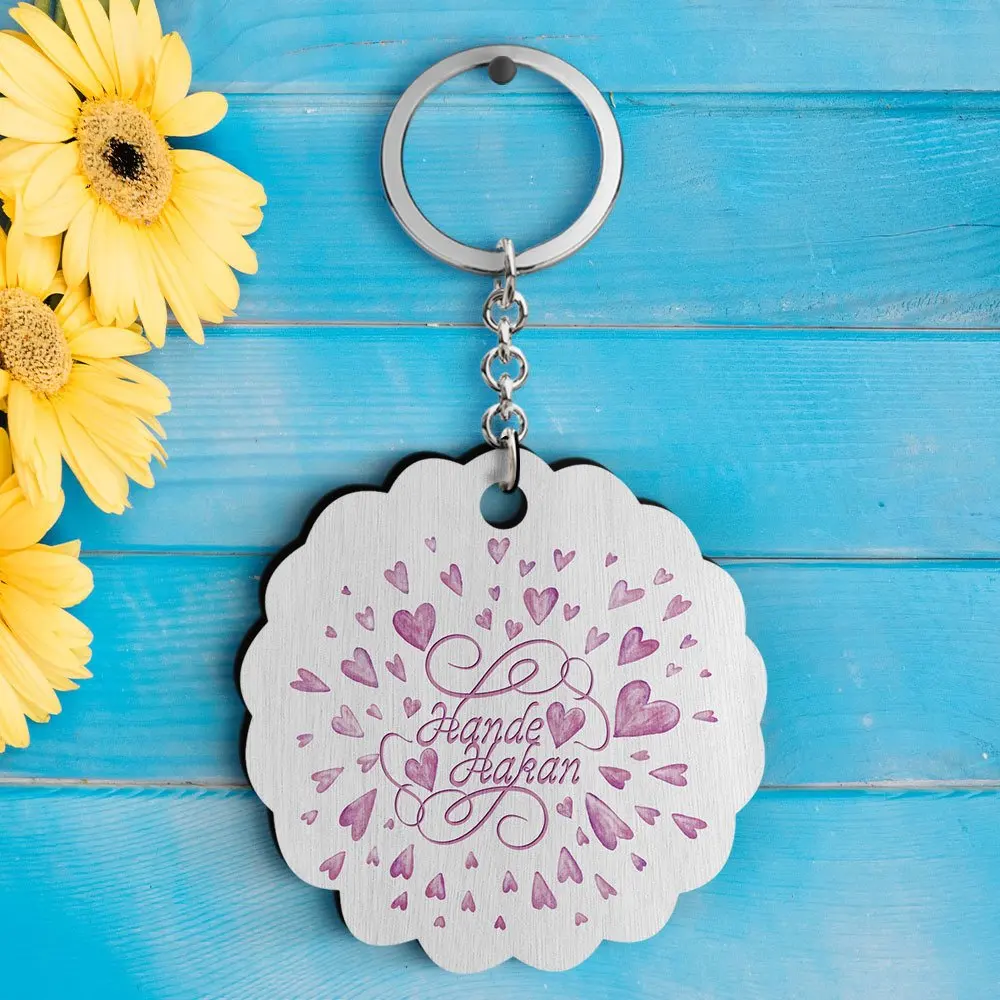 

Персонализированные ко Дню Святого Валентина дизайн деревянные Keychain-29