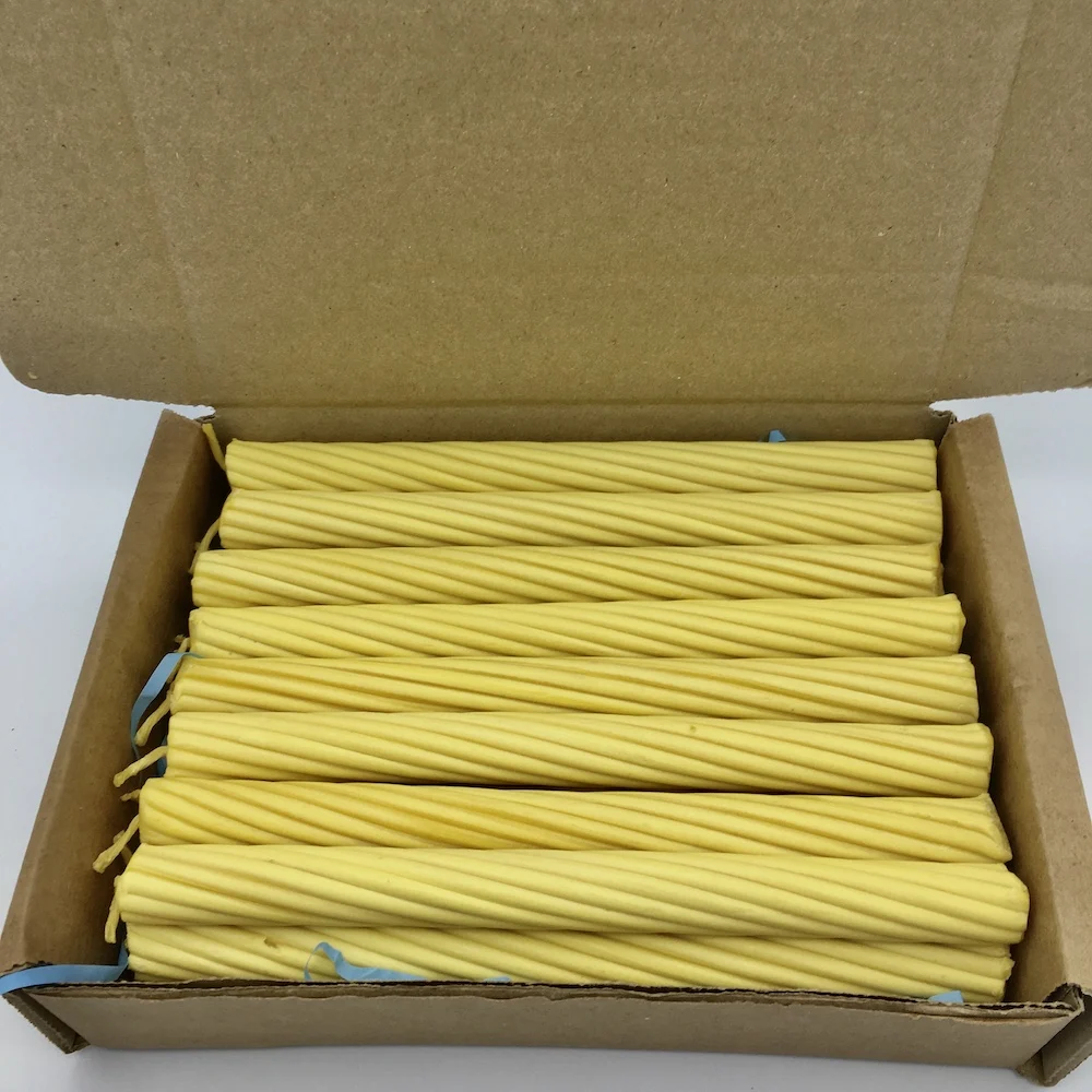 Gift Set of wax candles and Candlestick 100% natural beeswax handmade twisted beewax | Дом и сад