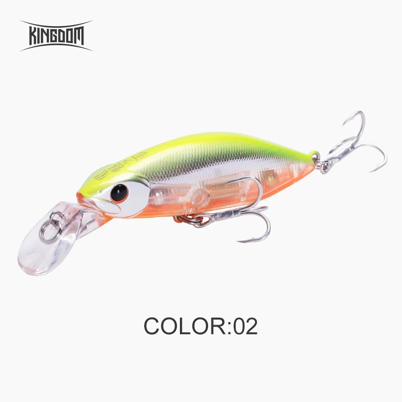 Color 02 Kingdom Fishing Приманка Джеркбейт гольян приманка 55 мм 7 г/70 мм 12 г медленно опускающаяся система шума 4 цвета воблеры модель 6504 - Цвет: Color 02